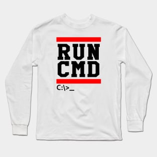 Run-CMD Funny Command Prompt Computer Programmer Long Sleeve T-Shirt